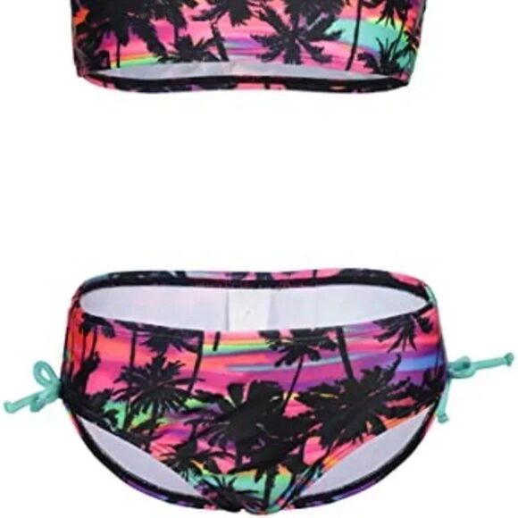 DUSISHIDAN Girls Hawaiian Printed Two Piece Bikini - Picture 3 of 5
